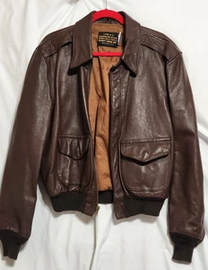 Schott Bros A-2 Cowhide Brown Leather Flight Jacket Great Condition Lining Good - Picture 1 of 12