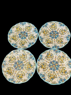 Juego de 4 platos de postre aperitivos de melamina azul de 6,5 pulgadas Le Cadeaux Allegra EXC Foto 1 de 4