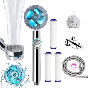 High Pressure Shower Heads, Handheld Turbo Fan Shower, Hydro Jet Blue - Picture 1 of 6