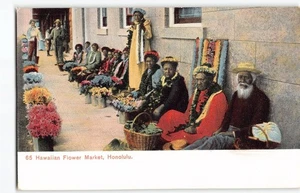 Hawaiian Flower Market~Lei Sellers #65~ Island Curio Co. Hawaii Postal -L1 - Imagen 1 de 4
