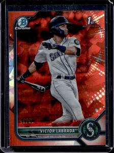 2022 Bowman Sapphire Victor Labrada Chrome Orange 1st #/50 Mariners - Picture 1 of 2