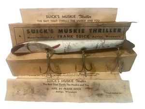 Vintage Suick Thriller  9” Muskie Fishing Wood Lure with Box and Instructions. - Picture 1 of 10