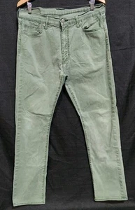 Herren Levis 513 36x32 Grün Denim Slim Fit Gerades Bein Jeans White Label - Bild 1 von 9