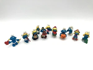 Schlumpf Figuren Urlaub Vintage 11 Stück Thanksgiving Halloween Valentinstag 71 81 82 - Bild 1 von 16