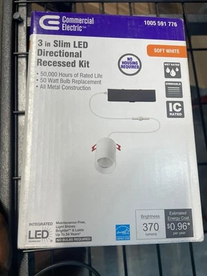 Cilindro Eléctrico Comercial LED 3" Redondo Sin Cantas Luz Empotrada, Blanco Suave Foto 1 de 2