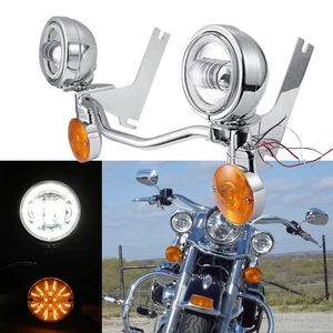 LED Passing Turn Signal Light Bracket Bar For Harley Electra Glide Ultra Classic - Picture 1 of 12