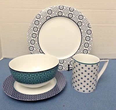 Juego de vajilla Ted Baker Portmeirion Langdon - azul - 4 piezas Foto 1 de 4