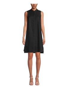 ANNE KLEIN Womens Black Sleeveless Stand Collar Above The Knee Shirt Dress XXL - Picture 1 of 3