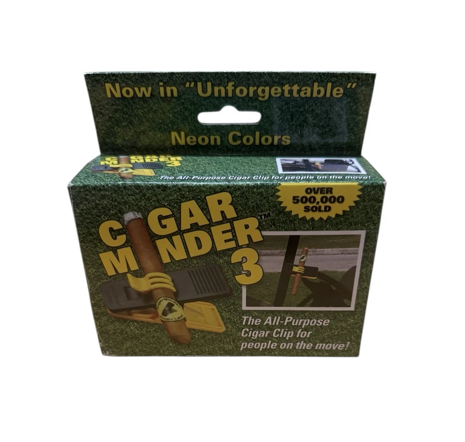 Yellow Cigar Minder Clip Holder Saver Golf Cart Boat Deck Auto -