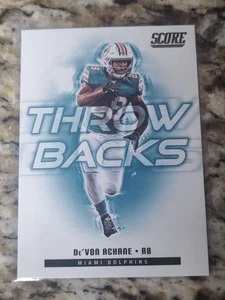 2025 Score - Throwbacks De'Von Achane #9 Miami Dolphins - Picture 1 of 2