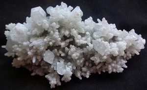 STUNNING APOPHYLLITE CRYSTALS W/ STALACTITE CORAL ON CHALCEDONY MATRIX MINERALS - Picture 1 of 6