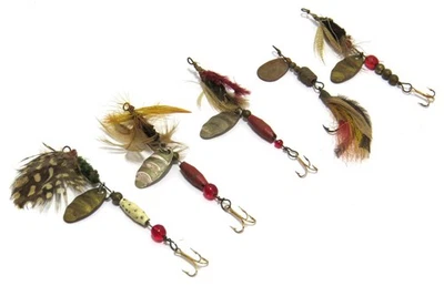 Feathered Unbranded Weighted Vintage Spinnerbait Fishing Lures, Lot of 5 - Read - Image 1 of 4