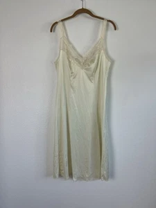 Maidenform Vintage 60s Slip Dress Off White Womens Sm/Med Lace Satin Coquette - Picture 1 of 9