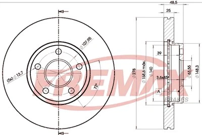 Disco de freno FREMAX BD-3963 para FORD, VOLVO Foto 1 de 3