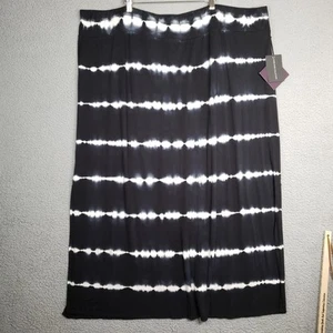 Ava Viv Long Skirt Womens Plus Size 4X Black Tie Dye Elastic Waist Rayon Spandex - Picture 1 of 9