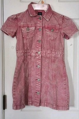 Vestido Camisa Denim Rosa Lavado Ácido Gap Niñas Talla S 6-7 Foto 1 de 4