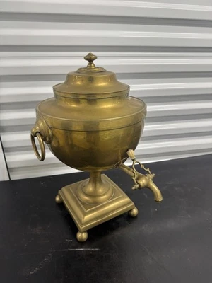 Urna de latão vintage bronze Samovar café chá urna bebida dispensador - Imagem 1 de 4