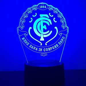 AFL CARLTON BLUES FOOTY 3D Acrylic LED 7 Colour Night Light Touch Table Lamp - Picture 1 of 8