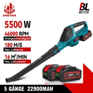 Laubbläser Akku Gebläse Bläser Sauger Mit 2 Akkus Und Ladegerät - Bild 1 von 18