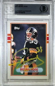 Merril Hoge auto card Topps 1989 #321 Pittsburgh Steelers BAS Encapsulated - Picture 1 of 3