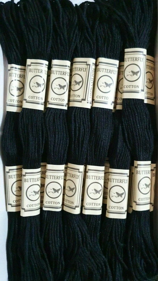 Black & White Stranded Cotton Cross Stitch Thread Skein 8m 100% cotton Threads - Image 1 of 4