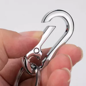 Portachiavi in metallo moschettone clip portachiavi clip gancio supporto unisex US - Foto 1 di 14