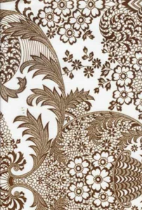 Oilcloth Fabric Paradise Lace Brown Pattern Sold in Yard or Bolt - Picture 1 of 2