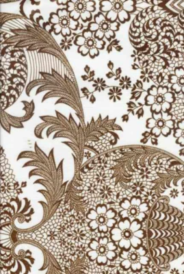 Oilcloth Fabric Paradise Lace Brown Pattern Sold in Yard or Bolt - Image 1 of 2
