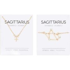 Sagittarius Zodiac Necklace and Bracelet, Astrology Jewelry Sets for Women
