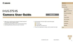 CANON IXUS 275HS PRINTED INSTRUCTION MANUAL USER GUIDE 162 PAGES A4 - Picture 1 of 1