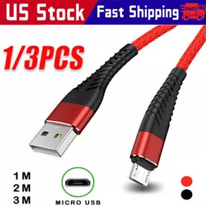 Micro USB Cable Charger Data Sync Braided For Samsung Android HTC LG 3/6/10 - Picture 1 of 9