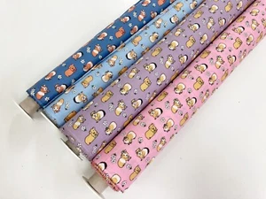 Guinea Pig Fabric PolyCotton Poplin Animal Novelty Budget Children's Dress Craft - Picture 1 of 9