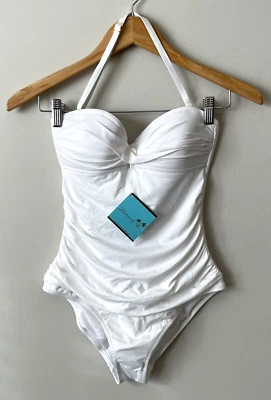 Traje de baño Letarte blanco sin tirantes de lujo una pieza talla XS bandeau nuevo con etiquetas $188 Foto 1 de 4