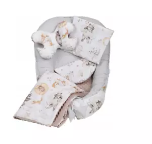 Baby doppelseitiges weiches Nestchen Baby Bären/ Punkte grau - Bild 1 von 5