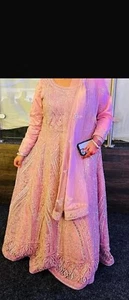 Asian Indian Pakistani Party Wear Wedding Maxi Dress - Picture 1 of 4