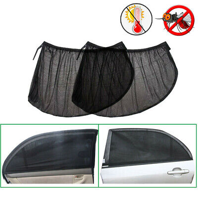 2PCS Car Window Screen Mesh Cover Privacy Mosquito Bugs Sun UVProtection Camping • 9.88$