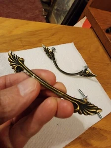 3 ” Centers Drawer Pulls Simple French Provincial Mid Century Gold 4 3/8" Wide - Picture 1 of 8