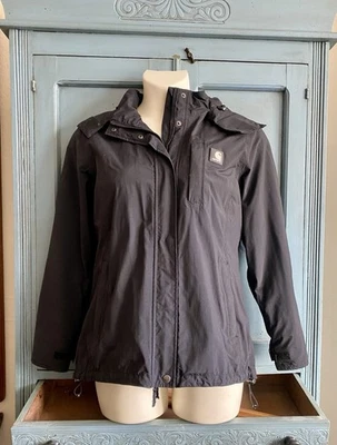 Chaqueta de Lluvia Carhartt Para Mujer’s M Grande Negra Cascada Cremallera Completa Impermeable Con Capucha Foto 1 de 4
