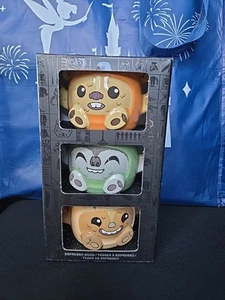Disney Parks Star Wars Ewok Espresso Mug Cup Set of 3 NEW - Picture 1 of 3