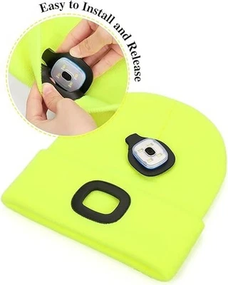 MELASA Winter Fleece Lined LED Beanie, USB Rechargeable Hand Free Warm Hat wi... - Image 1 of 4