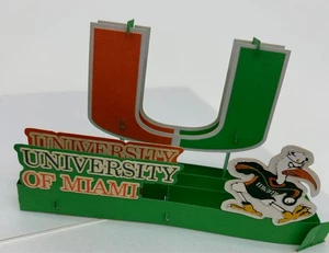 University of Miami 3D Pop Up Card Hurricanes Athletics Game Day Booster Alumni - Picture 1 of 4