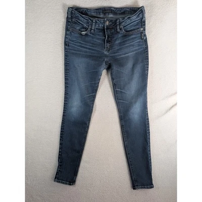 Pantalones de mezclilla plateados para mujer 32x31 azul lavado oscuro muy ajustados vaquera occidental Foto 1 de 4