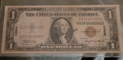 1935 A Series RED SEAL Silver Cert. HAWAII Dollar - Image 1 of 4