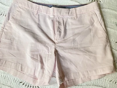 Pantalones Cortos Chinos Tommy Hilfiger Preppy Rosa Tiro Medio Elastizados Cómodos Mujer Talla 8 Foto 1 de 4