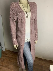 PINK DIAMOND Wool Mix Knit Open Jacket Boho sz 12 14 - 5 Items = Free Post - Picture 1 of 7
