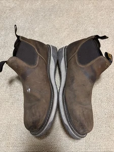 Georgia Boot 4" Chelsea Work Boots Mens 12 Brown Leather Pull-On Soft Toe - Picture 1 of 16