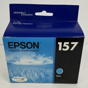 NEW Genuine Epson 157 Cyan C13 T157220 Ink Cartridge Exp 06-21 - Picture 1 of 5
