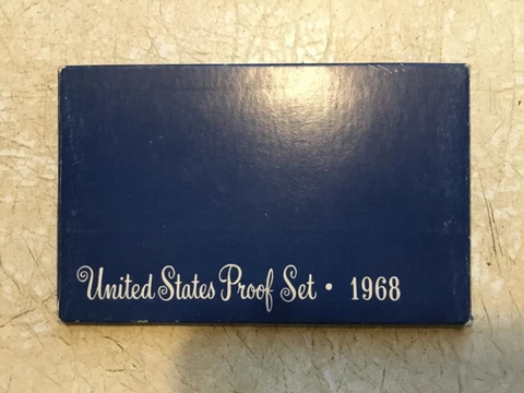 1968 Proof Set US Mint 5 Coin Set with Silver Kennedy Half Dollar TONED 25 CENT Cover