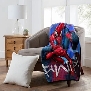 Northwest Marvel Spiderman Silk Touch Sherpa Throw Blanket 50 X 60 - Picture 1 of 2