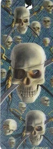3D LESEZEICHEN - SCHÄDELAUFNÄHER / SKELETT / SPOOKY / GOTHIC / ZURÜCK ZUR SCHULE - Bild 1 von 3